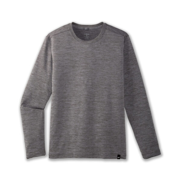 Brooks Men's Luxe Long Sleeve - Htr Charcoal - Image 4