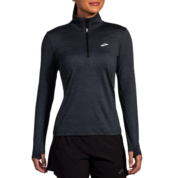 Brooks Women's Dash 1/2 Zip 2.0 - Htr Black