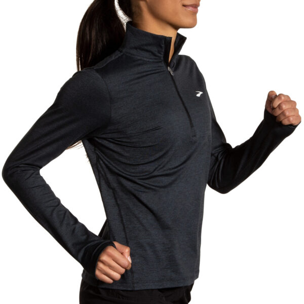 Brooks Women's Dash 1/2 Zip 2.0 - Htr Black - Image 4
