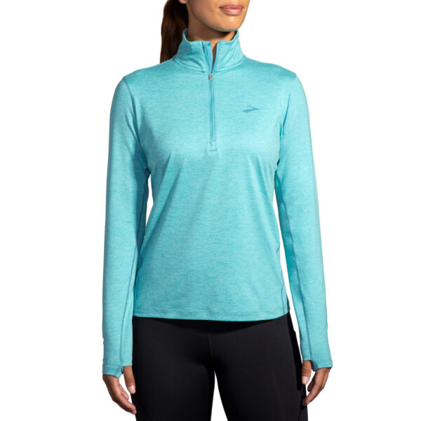 Brooks Women's Dash 1/2 Zip 2.0 - Htr Aqua - Image 2