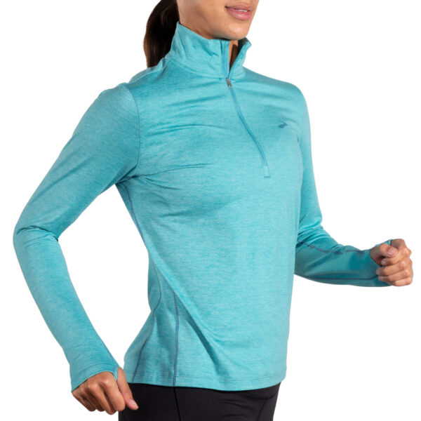 Brooks Women's Dash 1/2 Zip 2.0 - Htr Aqua - Image 4