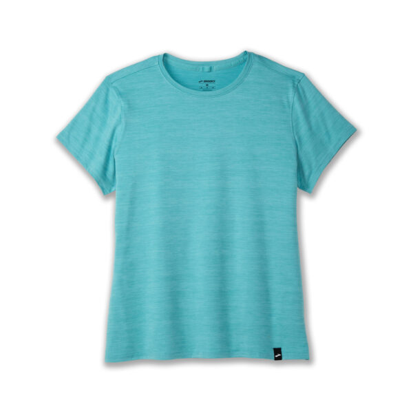 Brooks Women's Luxe Short Sleeve - Htr Aqua