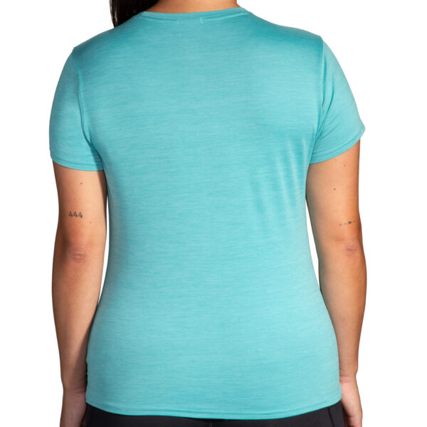 Brooks Women's Luxe Short Sleeve - Htr Aqua - Image 3