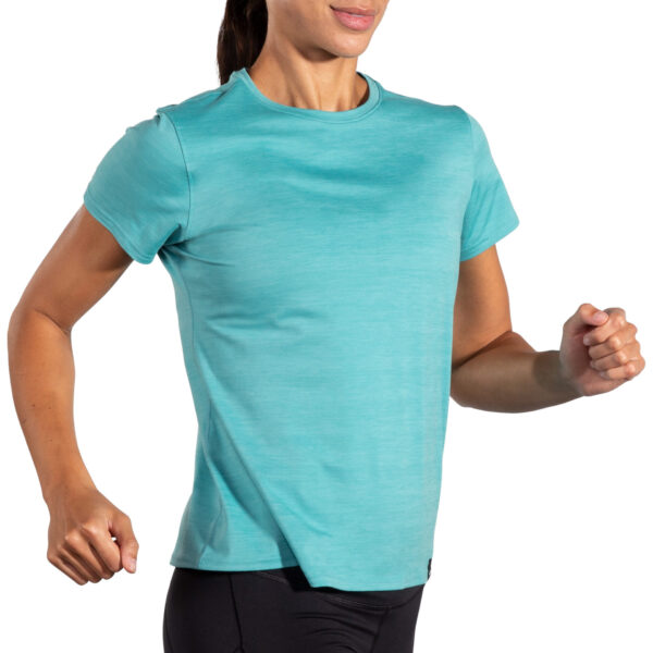 Brooks Women's Luxe Short Sleeve - Htr Aqua - Image 4