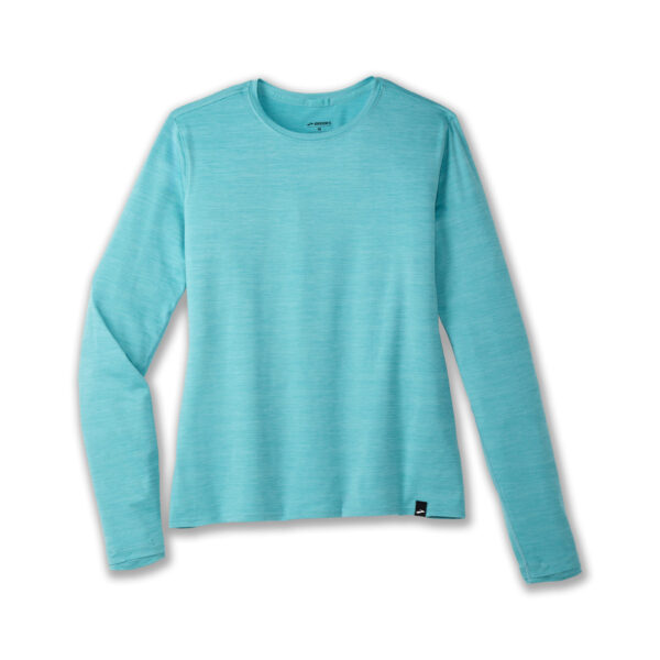 Brooks Women's Luxe Long Sleeve - Htr Aqua