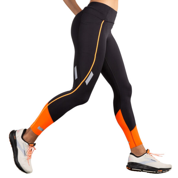 Brooks Women's Run Visible Tight 2.0 - Black/Fluoro Flash - Image 3