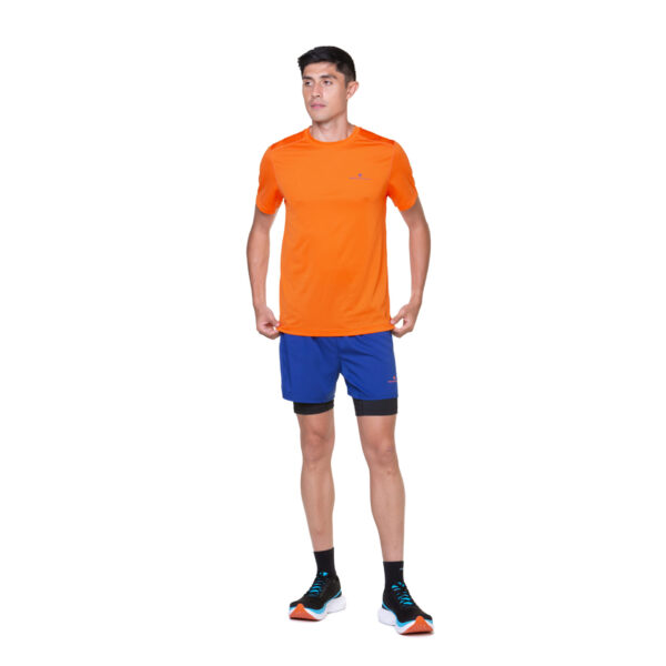 Ronhill Men's Tech S/S Tee - Cardinal Orange/Ocean - Image 4