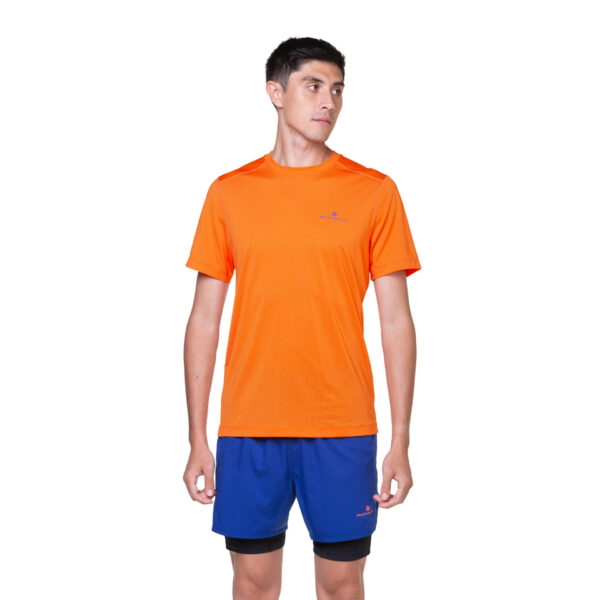 Ronhill Men's Tech S/S Tee - Cardinal Orange/Ocean - Image 3