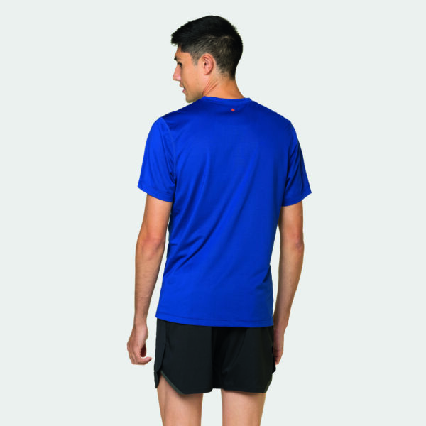 Ronhill Men's Tech S/S Tee - Ocean/Cardinal Orange - Image 4