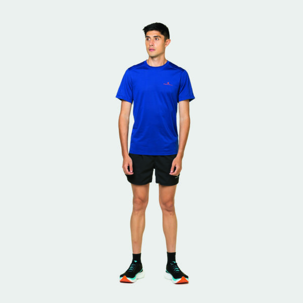 Ronhill Men's Tech S/S Tee - Ocean/Cardinal Orange - Image 5