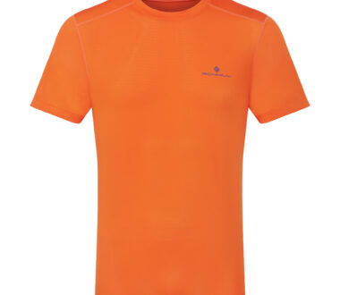 Ronhill Men's Tech S/S Tee - Cardinal Orange/Ocean