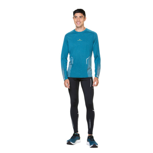 Ronhill Men's Tech Reflect L/S Tee - Deep Teal/Reflect - Image 5