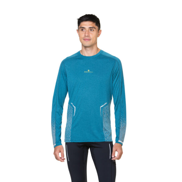 Ronhill Men's Tech Reflect L/S Tee - Deep Teal/Reflect - Image 3