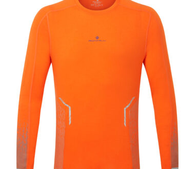 Ronhill Men's Tech Reflect L/S Tee - CardinalOrange/Reflct