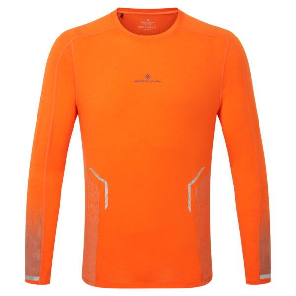 Ronhill Men's Tech Reflect L/S Tee - CardinalOrange/Reflct