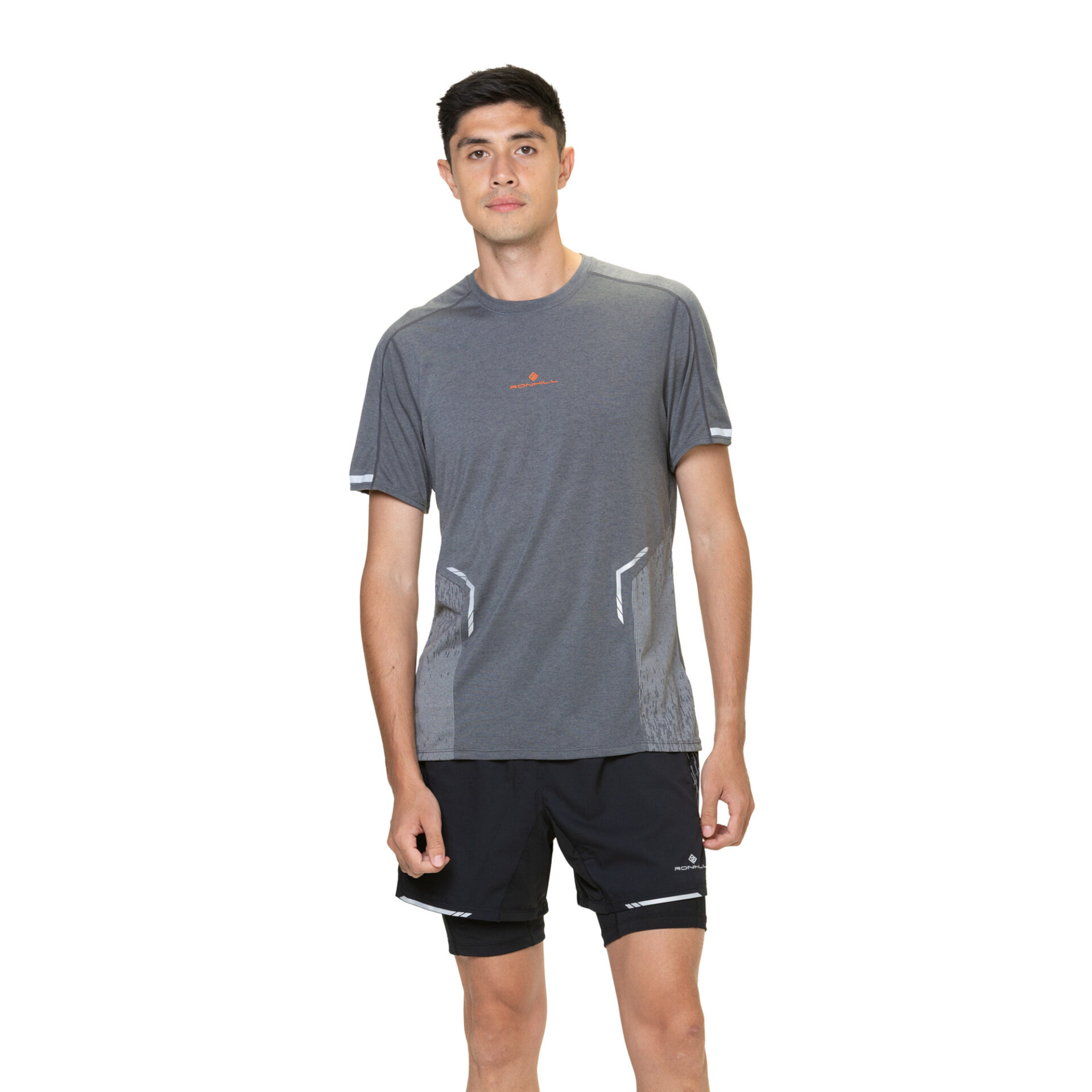 Ronhill Men's Tech Reflect 5" Twin Short - Black/Reflect