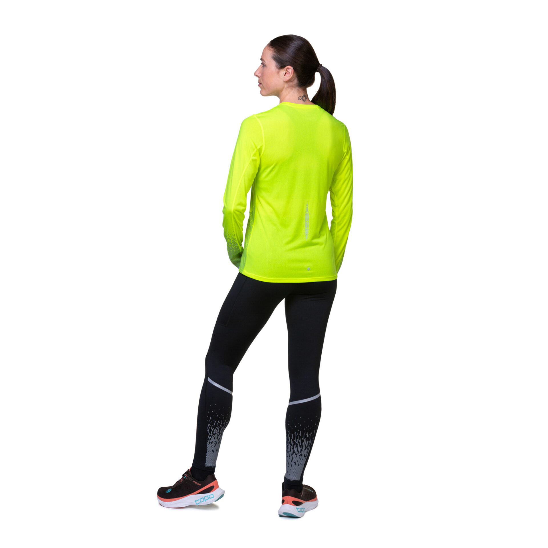 Ronhill Women's Tech Reflect L/S Tee - Fluo Yellow/Reflect - Image 6