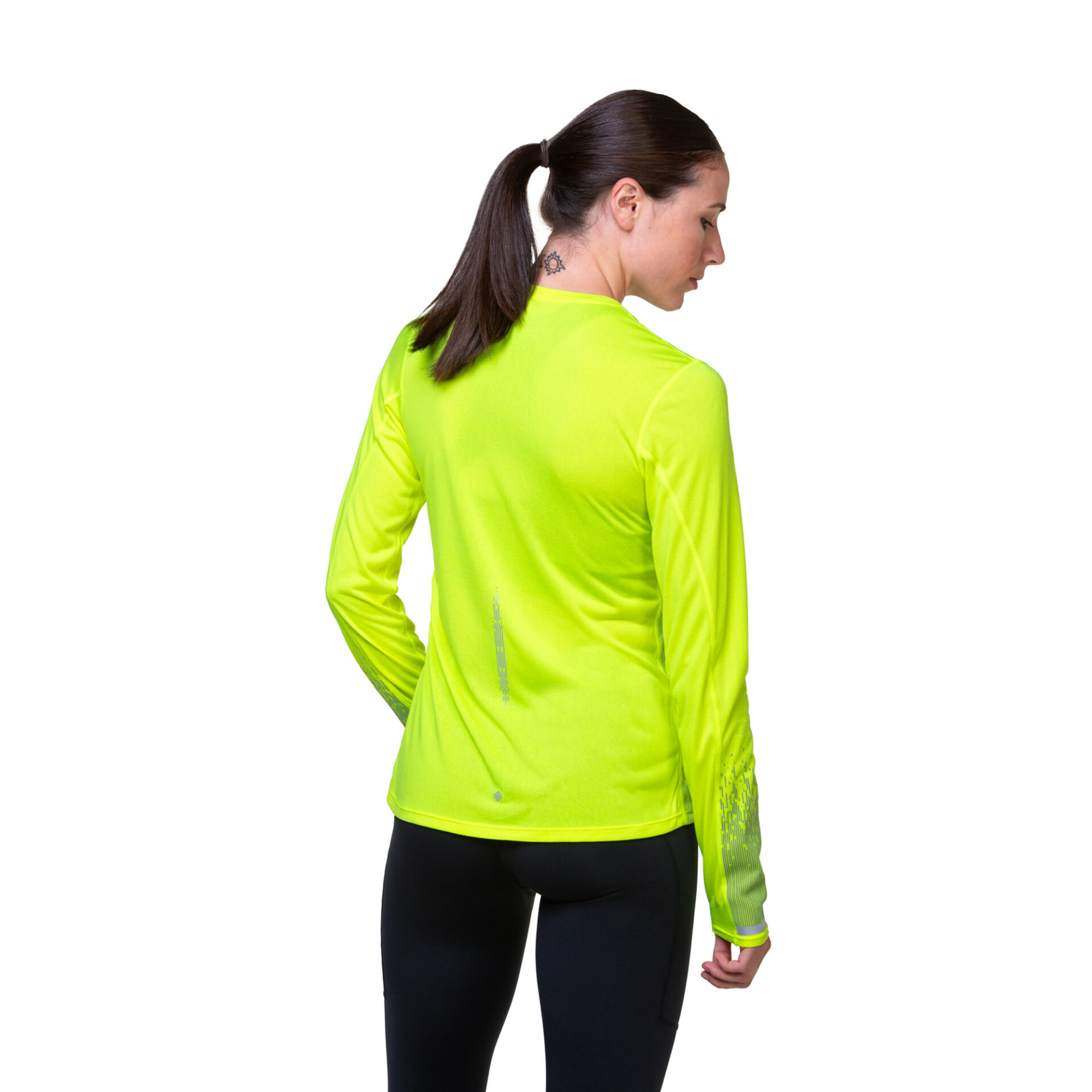 Ronhill Women's Tech Reflect L/S Tee - Fluo Yellow/Reflect - Image 4