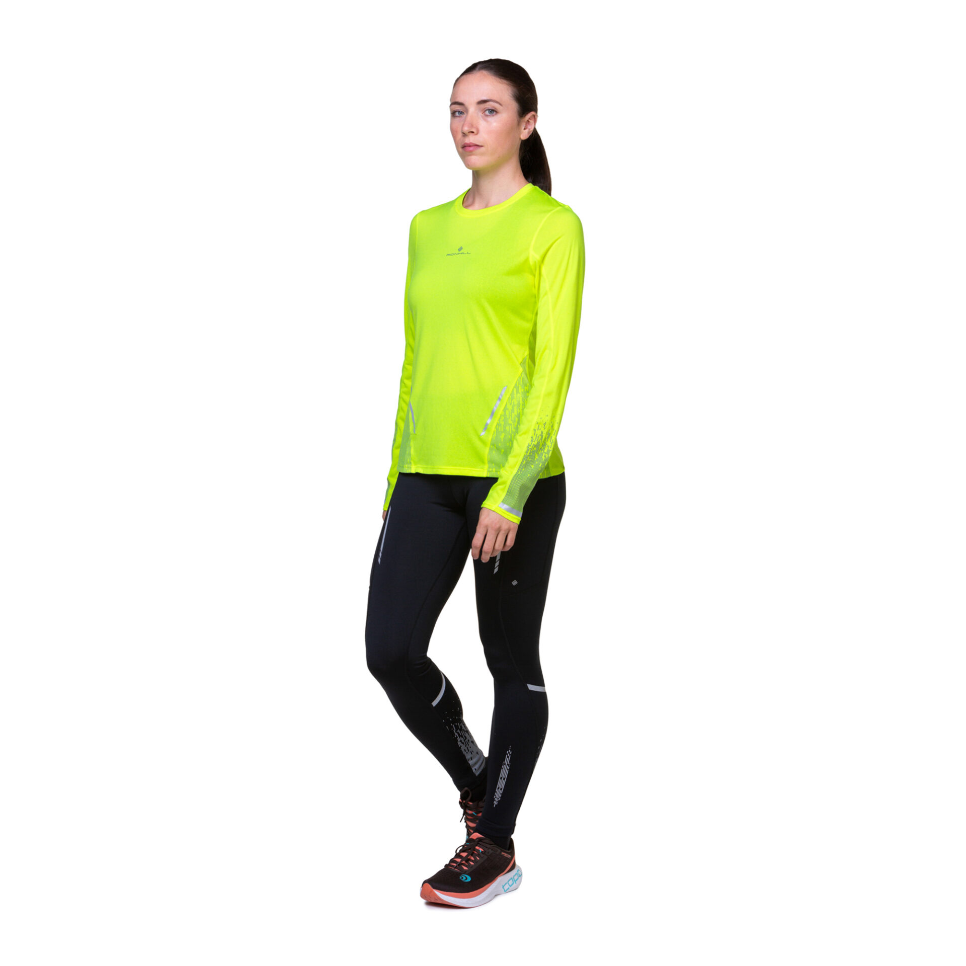 Ronhill Women's Tech Reflect L/S Tee - Fluo Yellow/Reflect - Image 5