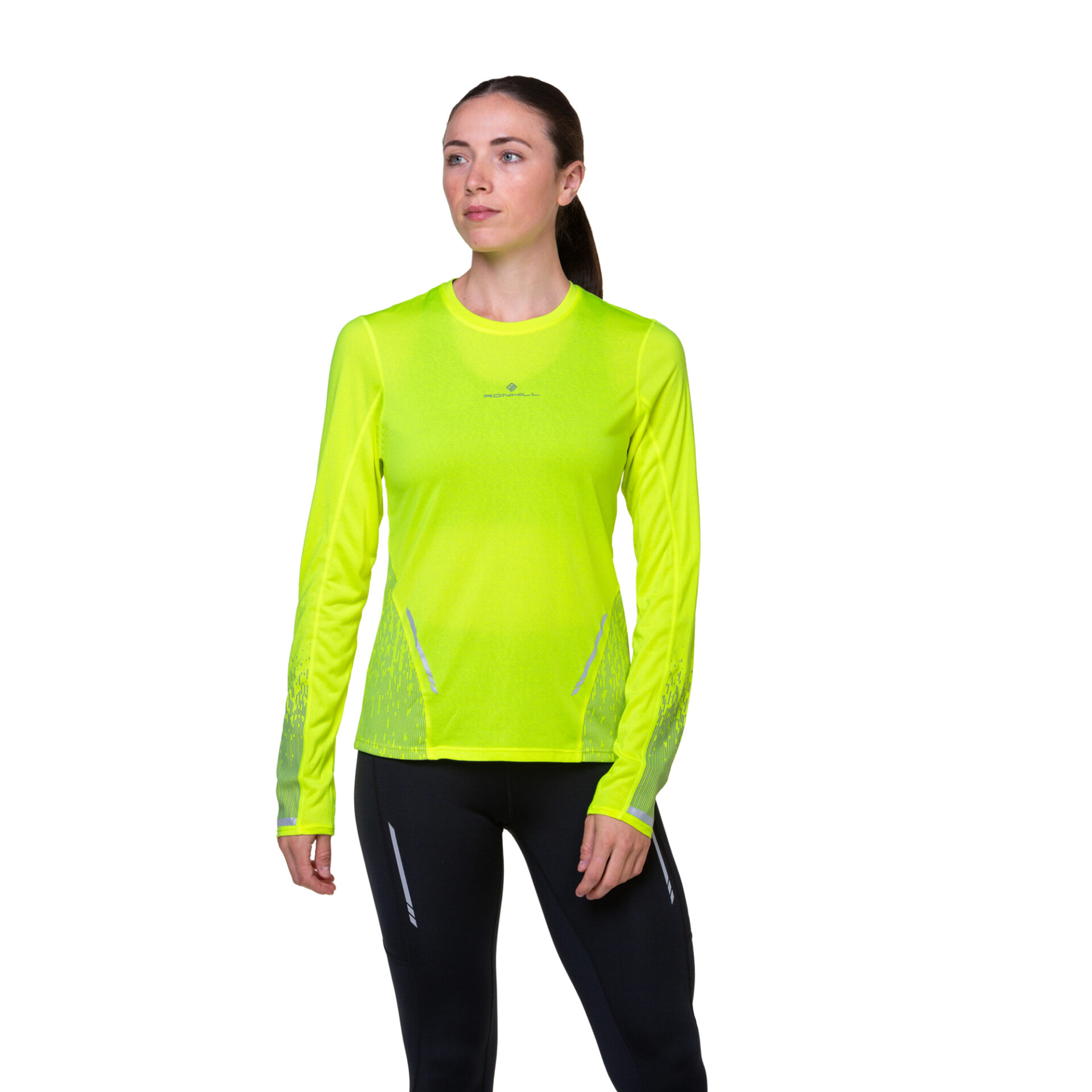 Ronhill Women's Tech Reflect L/S Tee - Fluo Yellow/Reflect - Image 3