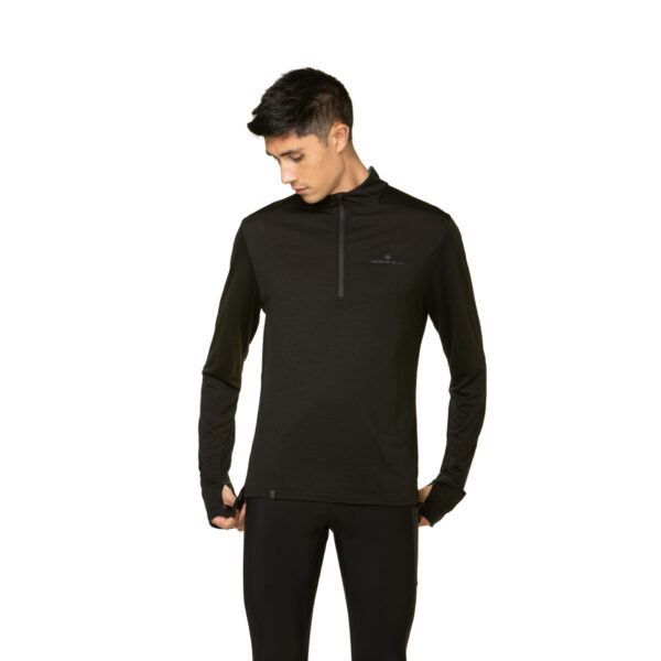 Ronhill Men's Tech Merino 1/2 Zip - Black/Lake