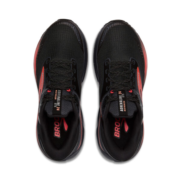 Brooks Women's Adrenaline GTS 24 Weatherized - Black/Ebony/Hot Coral - Image 6