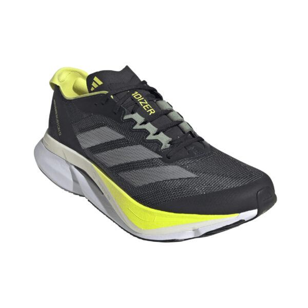 Adidas Men's Adizero Boston 12 - Aurora Ink/Silver Metallic/Pulse Lime - Image 3