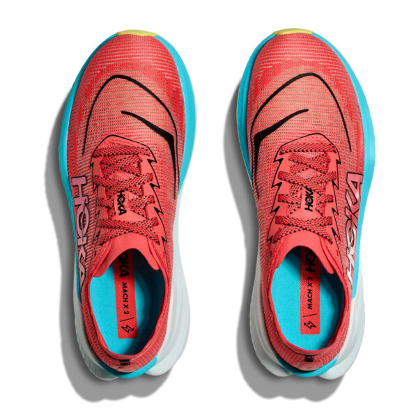 Hoka Women's Mach X 2 - Grapefruit/Electric Coral - Image 6
