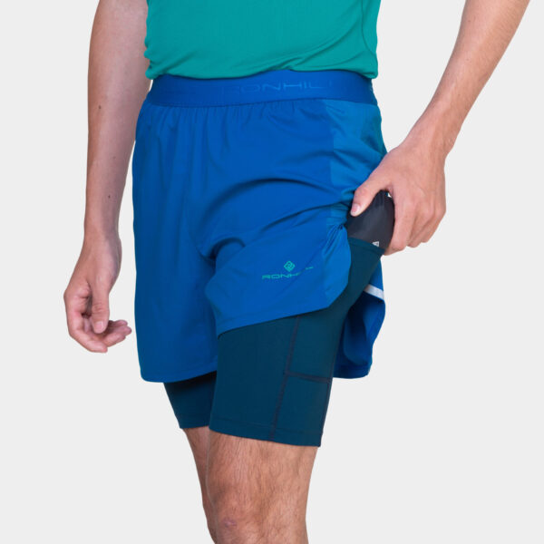 Ronhill Men's Tech 5" Twin Short - Seafaring/Dark Navy - Image 5
