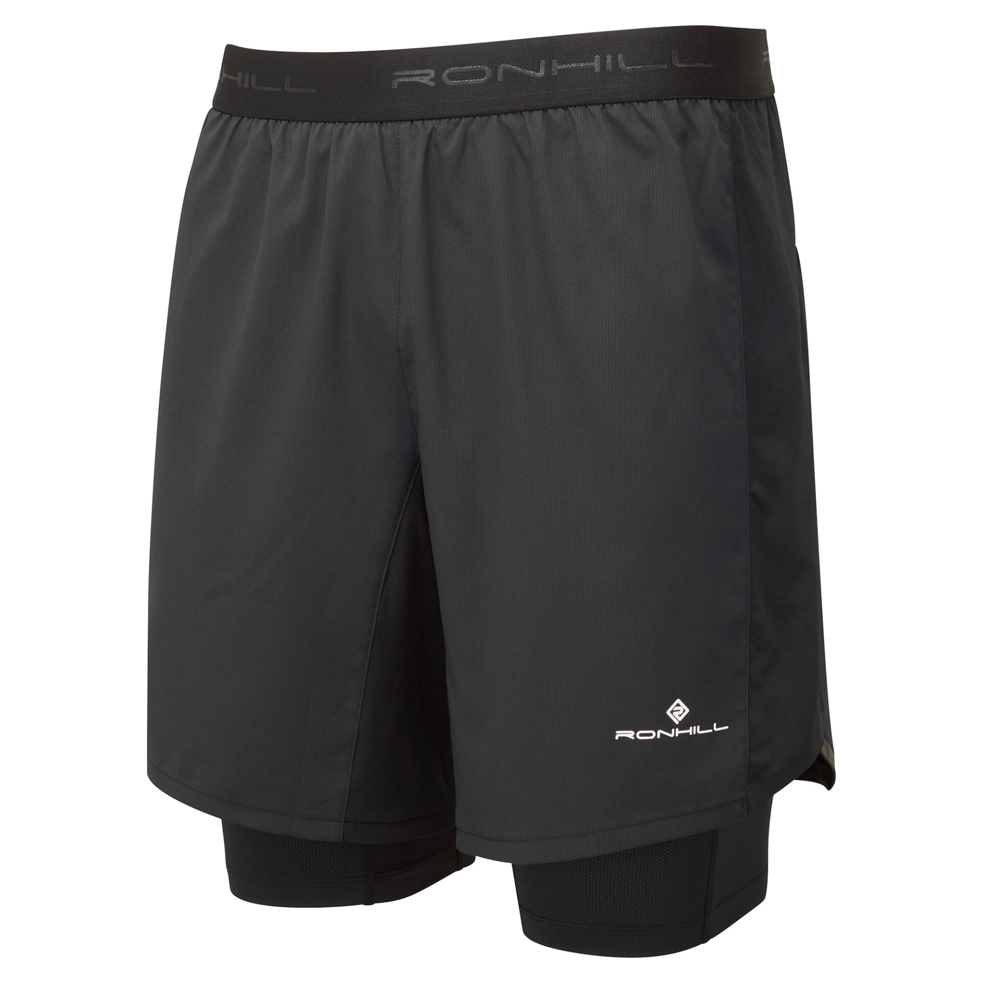 Ronhill Men's Tech 7" Twin Short - All Black