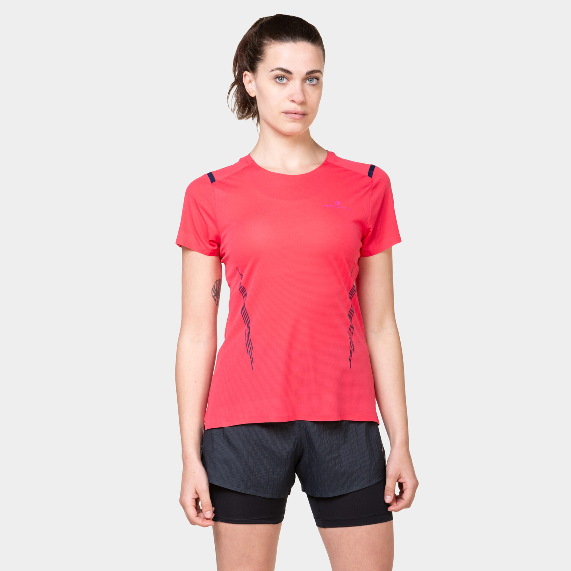 Ronhill Women's Tech Race S/S Tee - Sunset/Razzmatazz