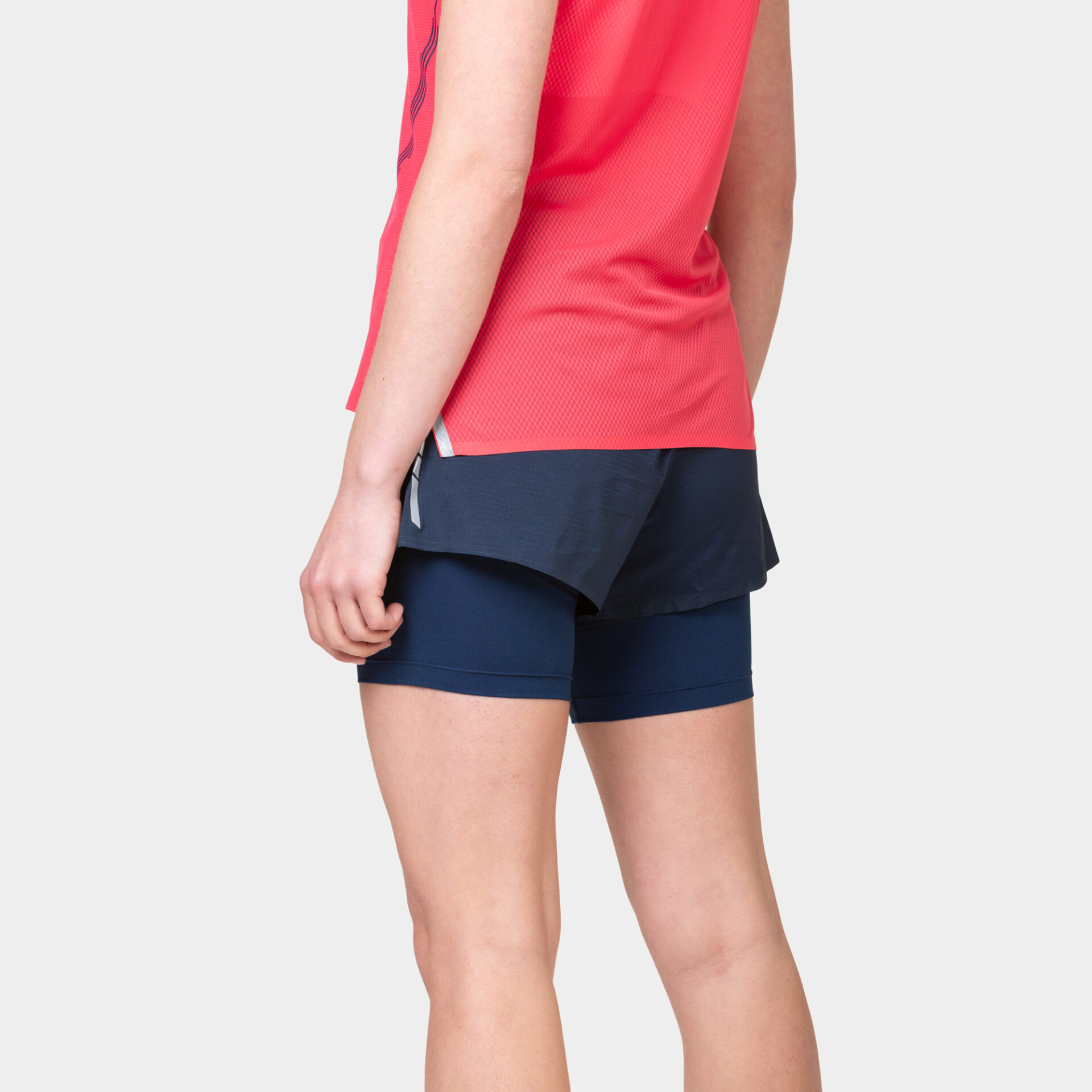 Ronhill Women's Tech Race Twin Short - Dark Navy/Razzmatazz - Image 2