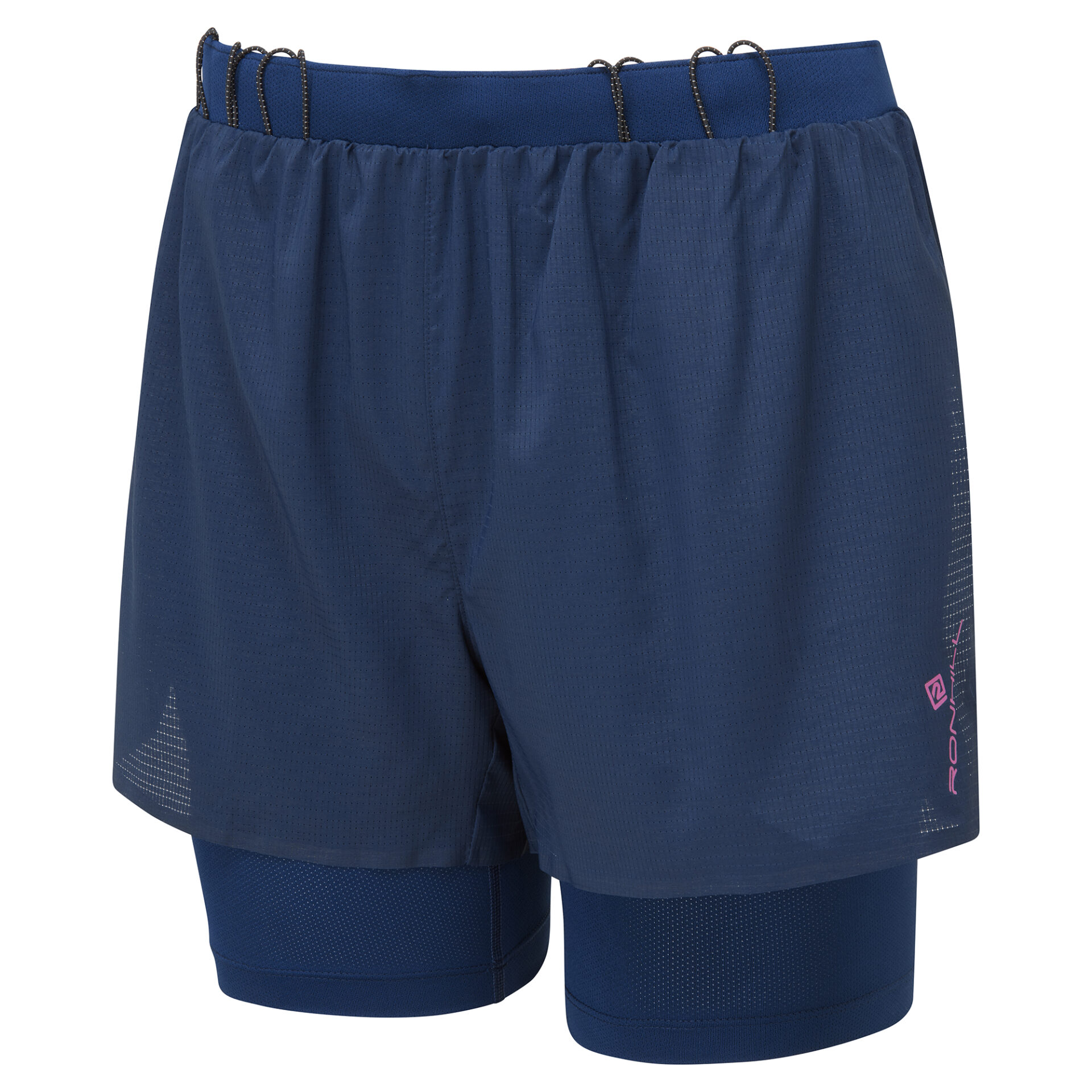 Ronhill Women's Tech Race Twin Short - Dark Navy/Razzmatazz - Image 4