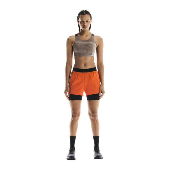 On Women's 3" Performance 2/1 Shorts - Flame/Black - Image 3