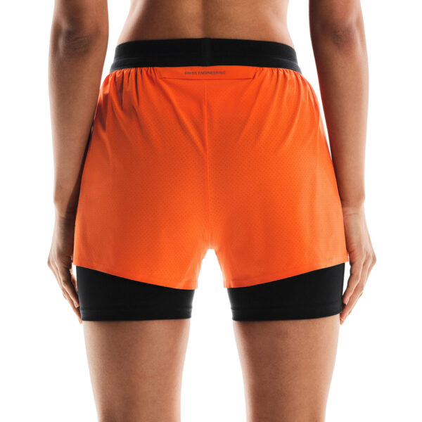 On Women's 3" Performance 2/1 Shorts - Flame/Black - Image 2