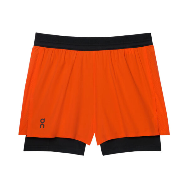 On Women's 3" Performance 2/1 Shorts - Flame/Black - Image 6