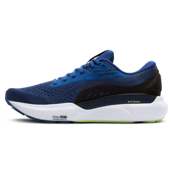 Brooks Men's Adrenaline GTS 24 - Navy Peony/Black/Acid Lime - Image 2