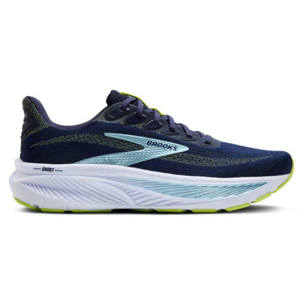 Brooks Men's Ghost 17 Wide - Peacoat/Lime/Blue