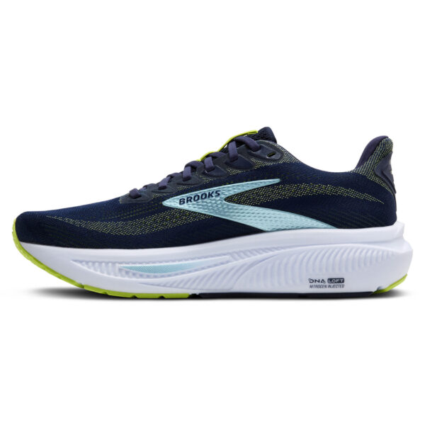 Brooks Men's Ghost 17 Wide - Peacoat/Lime/Blue - Image 2