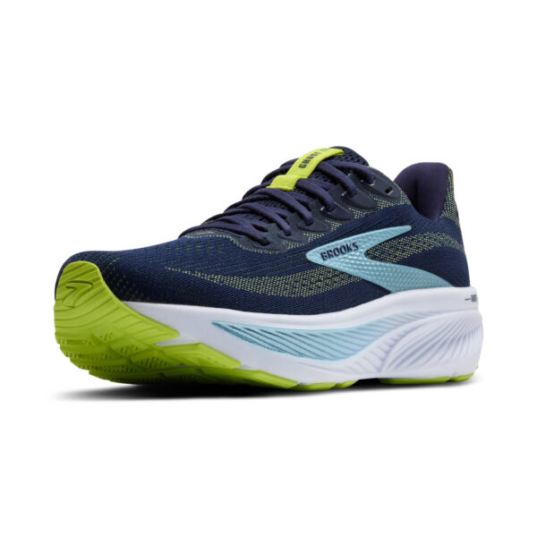 Brooks Men's Ghost 17 Wide - Peacoat/Lime/Blue - Image 4