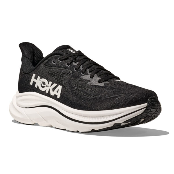 Hoka Women's Clifton 10 Wide - Black/White - Image 3