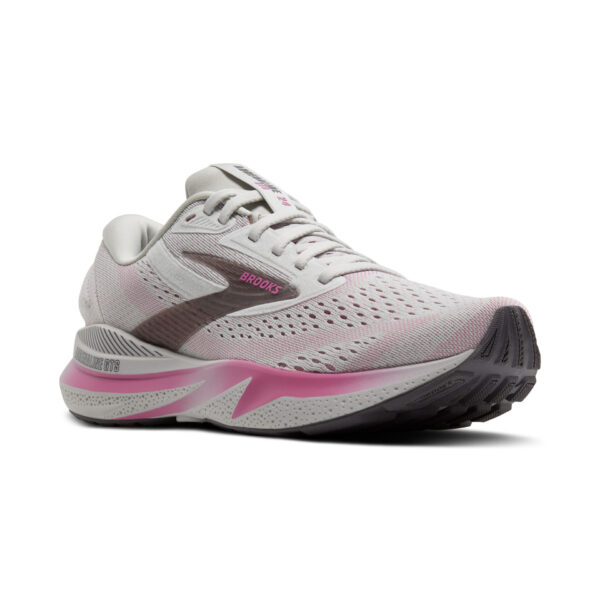 Brooks Women's Adrenaline GTS 24 - Oyster/Excalibur/Pink - Image 3