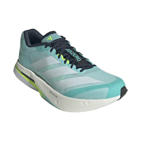 Adidas Men's Adizero Boston 13 - Flash Aqua/Cloud White/Lucid Lemon - Image 3