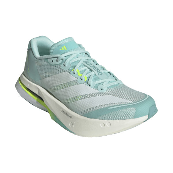 Adidas Women's Adizero Boston 13 - Semi Flash Aqua/Zero Metalic/Lucid Lemon - Image 3
