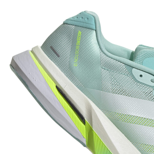 Adidas Women's Adizero Boston 13 - Semi Flash Aqua/Zero Metalic/Lucid Lemon - Image 8
