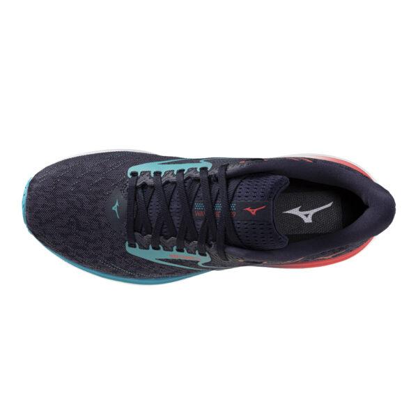 Mizuno Men's Wave Rider 29 - Odyssey Gray/Capri Breeze/Calypso Coral - Image 4
