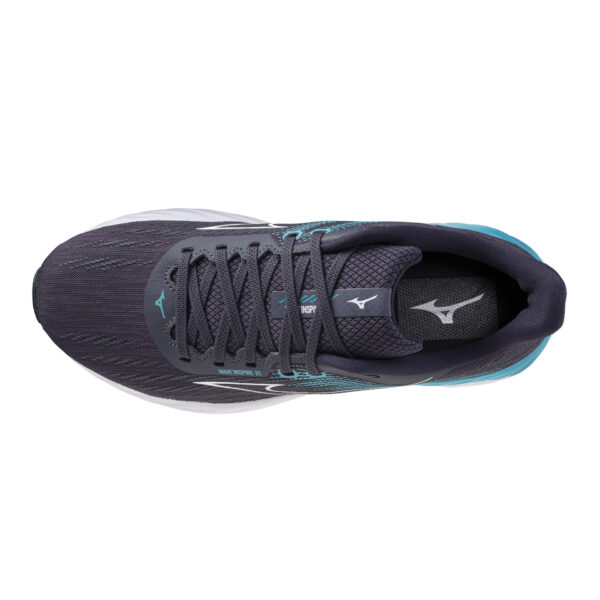 Mizuno Men's Wave Inspire 21 - Odyssey Gray/White/Capri Breeze - Image 4
