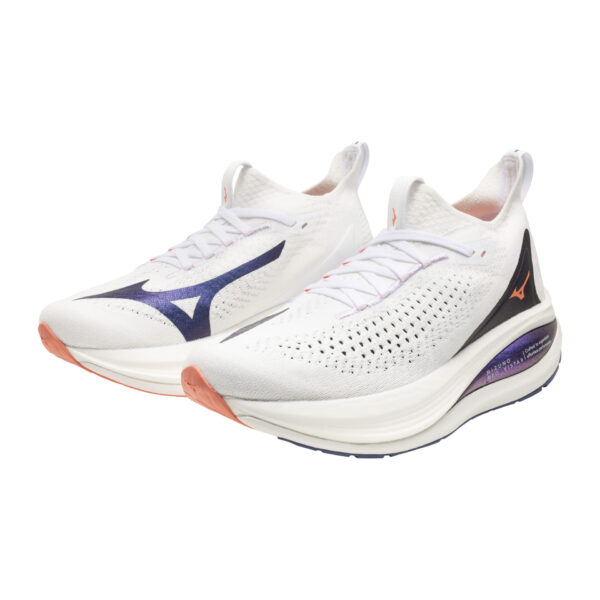 Mizuno Women's Neo Vista 2 - White/Striking Coral/Iris Bloom - Image 3