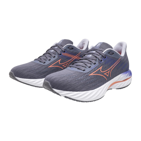 Mizuno Women's Wave Inspire 21 - Blue Granite/Striking Coral/Iris Bloom - Image 3