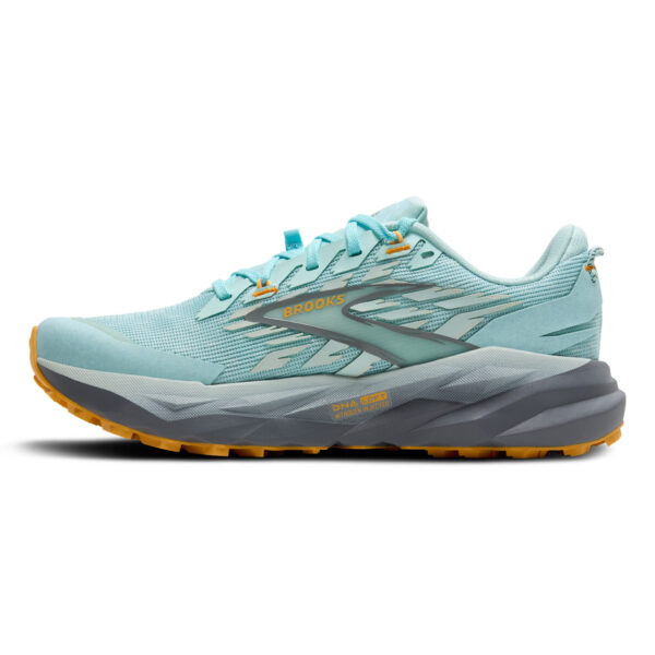 Brooks Women's Cascadia 19 - Clearwater/Primer Grey/Apricot - Image 2
